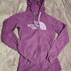 The North Face Purple Zippered Hoodie Sweatshirt